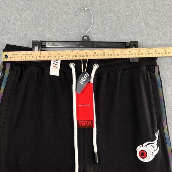 FIFTH LOOP Shorts Men Sz XL Balck hip hop skater pant flying to escape in dreams - Picture 4 of 11